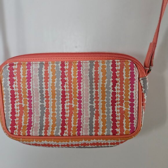 Vera Bradley Confetti Stripe Pebbled PVC Crossbody Handbag - Picture 4 of 13